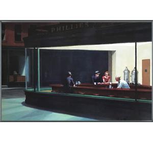 額装済/ナイトホークス1942/エドワードホッパー/インテリア/アート/ポスター 額装済/ナイトホークス1942/エドワードホッパー/インテリア/アート