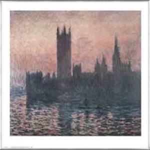 ポスター アート ロンドンの国会議事堂、日没 1903（クロード モネ） 額装品 アルミ製ベーシックフレーム｜aziz