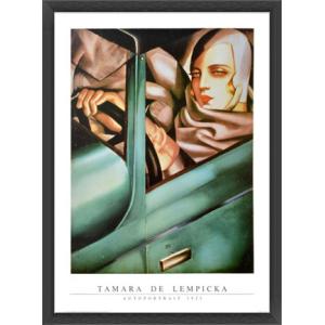 ポスター アート 自画像（ブガッティに乗るタマラ・ド・レンピッカ