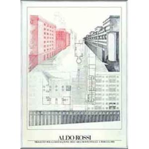ポスター アート ペルージャ都市計画 1983年（アルド ロッシ） 額装品 アルミ製ベーシックフレー...