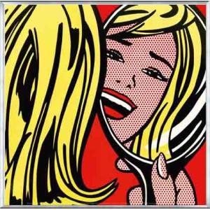 Girl in Mirror、 1963（ロイ リキテンスタイン） 額装品 アルミ製ベーシックフレー...