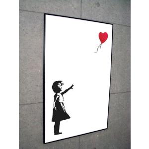 限定マット額装品/バンクシー/Girl With A Pierced 額装済/30%OFF/バンクシー/Balloon Girl 赤い風船と少女 : azポスター