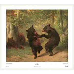 ポスター アート Dancing Bears（ウィリアム ホルブルック ベアード） 額装品 ウッドベ...