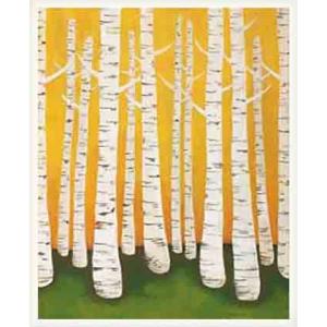 ポスター アート Autumn Birches（リサ コンドン） 額装品 ウッドベーシックフレーム