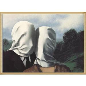 ポスター アート ゴルコンダ（ルネ マグリット） 額装品 ウッド