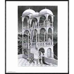 ポスター アート ゴルコンダ（ルネ マグリット） 額装品 ウッド