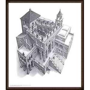 滝（MC エッシャー） 額装品 アルミ製ベーシックフレーム : azポスター