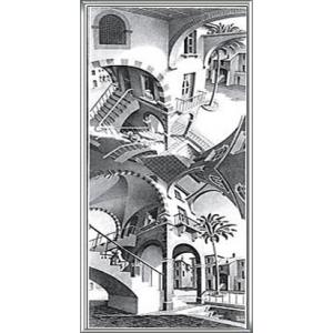 アートポスター- エッシャー 昼と夜(550x860mm) -おしゃれ