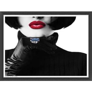 Ruby Lips I（アーティスト不明） 額装品 ウッドベーシックフレーム