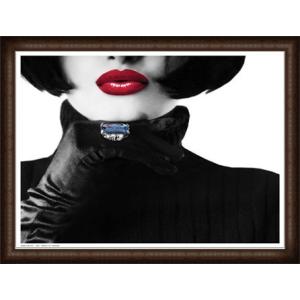 Ruby Lips I（アーティスト不明） 額装品 ウッドハイグレードフレーム