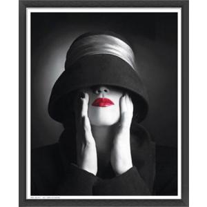 Ruby Lips III（アーティスト不明） 額装品 ウッドベーシックフレーム