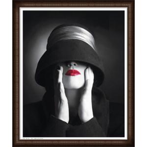 Ruby Lips III（アーティスト不明） 額装品 ウッドハイグレードフレーム