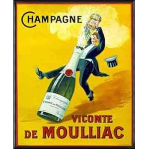 Vicomte de Moulliac Champagne（アーティスト不明） 額装品 アルミ製ハイ...