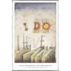 ポスター アート I DO、 I HAVE、 I AM（ソール スタインバーグ） 額装品 アルミ製ベ...
