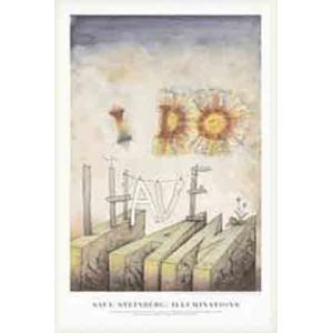 ポスター アート I DO、 I HAVE、 I AM（ソール スタインバーグ） 額装品 ウッドベー...