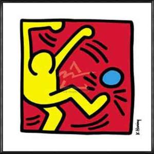 Untitled 1988 (one yellow kicker)（キース ヘリング） 額装品 アルミ製ハイグレードフレーム