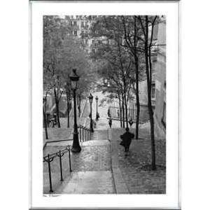 Escaliers a Montmartre、 Paris（アンリ シルバーマン） 額装品 アルミ製ベーシックフレーム｜aziz