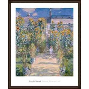 ポスター アート ヴェトゥイユの画家の庭園 1880（クロード モネ） 額装品 ウッドハイグレードフレーム｜aziz