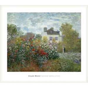 ポスター アート アルジャントゥイユのモネの家の庭（ダリアの咲く庭）1873年（クロード モネ） 額装品 ウッドベーシックフレーム｜aziz
