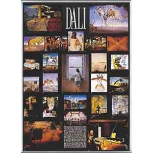 ポスター アート Collage of Dali most famous works（サルバドール ダリ） 額装品 アルミ製ベーシックフレーム｜aziz