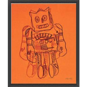 ポスター アート Robot (Orange)（アンディ ウォーホル） 額装品 ウッドベーシックフレ...