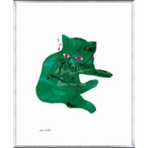 Untitled (Green Cat) c. 1956（アンディ ウォーホル） 額装品 アルミ製ベーシックフレーム｜aziz