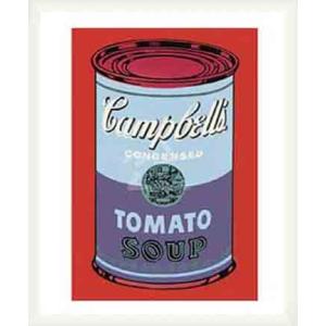 キャンベルスープ缶  (blue &amp; purple) 1965（アンディ ウォーホル） 額装品 ウッ...