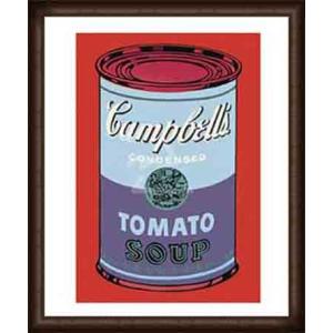 キャンベルスープ缶  (blue &amp; purple) 1965（アンディ ウォーホル） 額装品 ウッ...