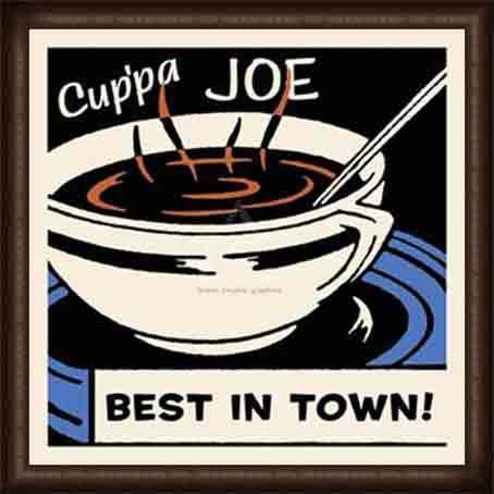 Cup&apos;pa Joe Best in Town（レトロシリーズ） 額装品 ウッドハイグレードフレーム