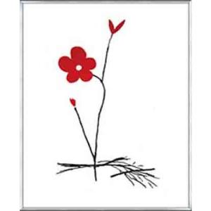 ポスター アート レッド フラワー I（黒田 アキ） 額装品 アルミ製ベーシックフレーム