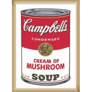 Campbell Soup I Cream of Mushroom 1968（アンディ ウォーホル） 額装品 ウッドベーシックフレーム｜aziz