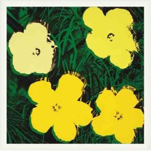 フラワーズ 1970 (4 yellow)（アンディ ウォーホル） 額装品 ウッドベーシックフレーム