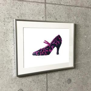 特別額装マット作品/アートポスター/A la Recherche du Shoe Perdu 1955 (blue & pink shoe)（アンディ ウォーホル）｜aziz