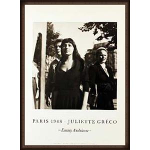 ポスター アート Juliette Greco、 Paris (1948)（エミー アンドリーセ） 額装品 ウッドハイグレードフレーム｜aziz