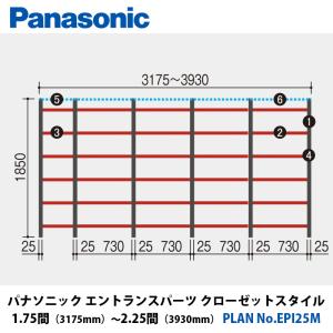 パナソニック　エントランスパーツ　クローゼットスタイル　1.75間（3175mm）〜2.25間（3930mm）木製棚板タイプ　PLAN No.EPI25M