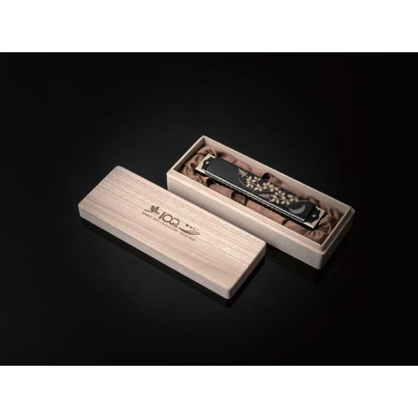 トンボ複音21穴ハーモニカ C調 黒漆モデル No.100JL/T