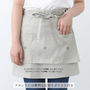 ツイル生地 ショート丈 エプロン ツイル ギャ...の詳細画像3
