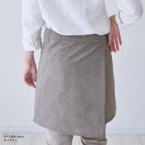 お尻が隠れるシャンブレー生地エプロン 腰巻き ...の詳細画像4