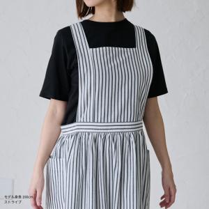 肩ひもリボン着丈調節ワンピースエプロン エプロ...の詳細画像5