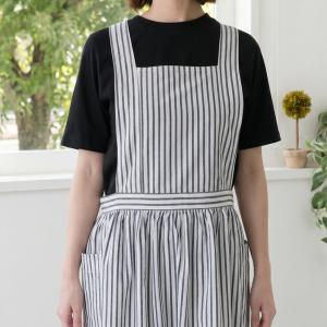 肩ひもリボン着丈調節ワンピースエプロン エプロ...の詳細画像5