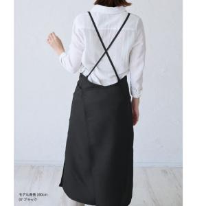 はっ水加工 ロング丈 ラップ エプロン 撥水 ...の詳細画像5