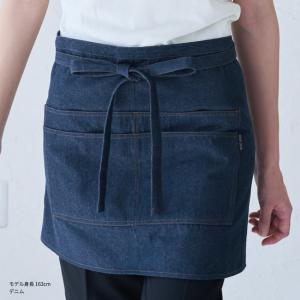 ショート丈 デニムエプロン 腰巻き ギャルソン...の詳細画像4