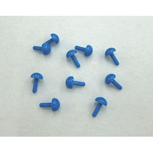差込型目玉ボタン ブルー 6mm 10ヶ入/さし目 プラスチックアイ