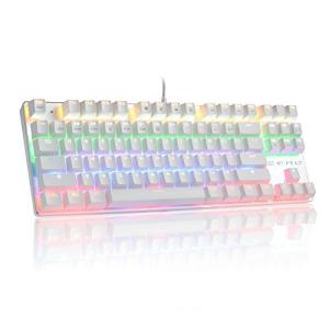 HiveNets 87キー メカニカルキーボード 青軸 ゲーミングキーボード 10パターン LED バックライトモード 有線 Win10/Win 8/Win7/Win7 64/XP/Vista/Vista 64/Mac対