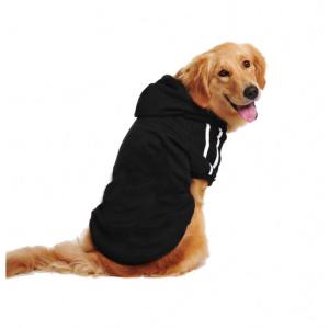 PETLESO 犬用パーカー 秋冬 ペット服 フード付き 犬服 ドッグウェア 中大型犬 ブラック-4XL