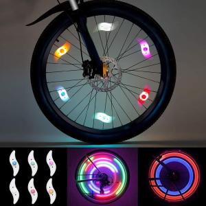 LEDGLE 自転車ホイールライト 自転車用スポークLEDライト 夜間セーフティライト 3発光モード 事故防止 夜道安全 反射板 6個セット
