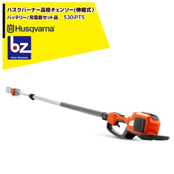 Husqvarna｜ハスクバーナ 高枝チェンソー  伸縮式　充電器/急速充電器セット品　530iPT...