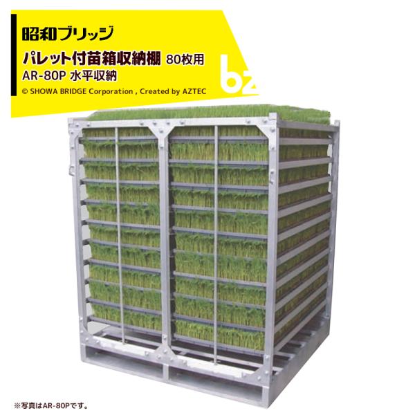 昭和ブリッジ パレット付苗箱収納棚 アルラック 苗コン AR-80P 2方差しパレット 大規模農家向...