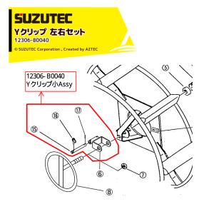 SUZUTEC｜＜部品＞スズテックトラクター用補助車輪（小）用 Yクリップ 左右セット 12306-B0040｜aztec
