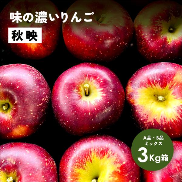 10月3日から発送 指定日不可「秋映3キロ箱A品B品」 甘い りんご 長野県 安曇野 信州 産地直送...